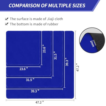 Square Large Tabletop Game Playmat,Used for Playing Poker,Mahjong,Playing Cards,and Role-Playing Games, with Thick Seam Edge,Waterproof,and Anti Slip(80 * 80cm*2mm) Blue - color: 80*80*0.2cmBlue, size: 80*80*0.2cm