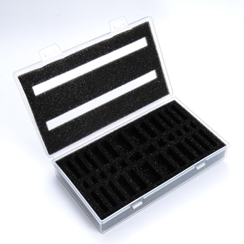 Clear Miniature Figure Storage Case,36 Slot Figurine Minature Organizer Case,3 Layer Foam Dustproof Protector Box for 1/64 1/87 Figure Model Accessories(6.5 * 3.7 * 1.2in) - size: 6.5*3.7*1.2in