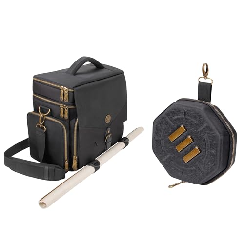 ENHANCE Tabletop RPG Adventurer's Bag + Dice Tray and Dice Case - Bundle