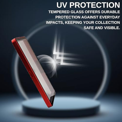 RedCap Magnetic Aluminum PSA Graded Card Holder 35PT Premium PSA Slab Protector Display Case with UV Resistant Glass Fits Standard PSA Graded Sports Trading Cards - Ruby Radiance - color: Ruby Radiance