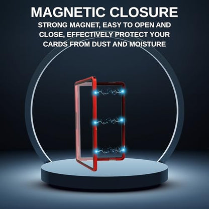RedCap Magnetic Aluminum PSA Graded Card Holder 35PT Premium PSA Slab Protector Display Case with UV Resistant Glass Fits Standard PSA Graded Sports Trading Cards - Ruby Radiance - color: Ruby Radiance