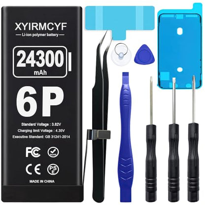XYIRMCYF 24300mAh Super Capacity Battery Compatible with iPhone 6 Plus, New 0 Cycle-Li-Polymer Replacement Battery for iPhone 6 Plus, with Professional Repair Tool Kit - color: 6P-24300