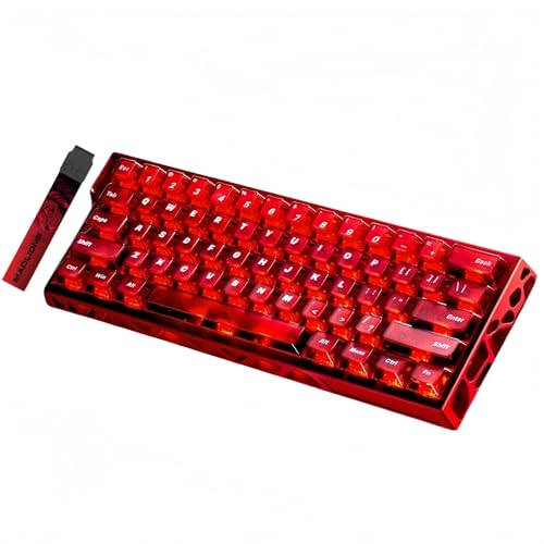 MADLIONS MAD 60HE Mechanical Gaming Keyboard Wired, Magnetic Switch Keyboards Rapid Trigger 8000Hz, Aluminum Keyboard RGB Backlit for PC Laptop - color: translucent red