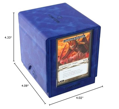 Gamegenic Sidekick Pro 100+ XL Convertible - Premium Deck Box with Secure Card Storage, UV Protected Slide Card Case, Display Top Card, Extra Token Drawer, Magnetic Closure, Blue Color, Made - color: Blue
