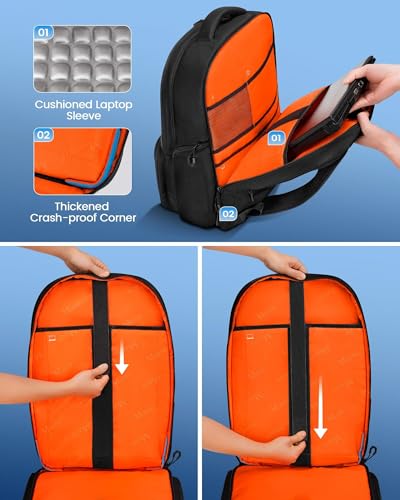MATEIN 18 inch Hard Shell Gaming Backpack for Men with EVA Front Shield | Waterproof, Extra Large Laptop Backpack, TSA Approved, Gaming Laptop Bag, Controller Pockets, Cooling Pad Compartment