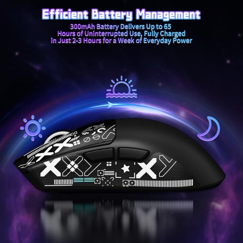 ATTACK SHARK X11SE Wireless Gaming Mouse, 59g Lightweight, Black | Bluetooth/2.4Ghz Wireless/Wired Connectivity, 22K DPI, PixArt PAW3311 Gaming Sensor, 1K Polling Gamer Mice for PC/Mac - color: Black