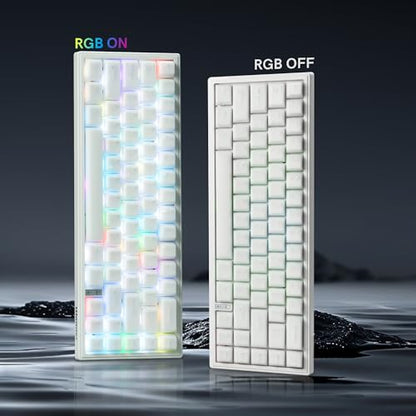 dagaladoo Double Shot PBT keycaps,White Jade, Cherry Profile Keycaps Set | 121-keys Jelly style Custom keycaps full size for 60% 65% 75% 100% Cherry-MX switch Mechanical Keyboard - color: White Jade