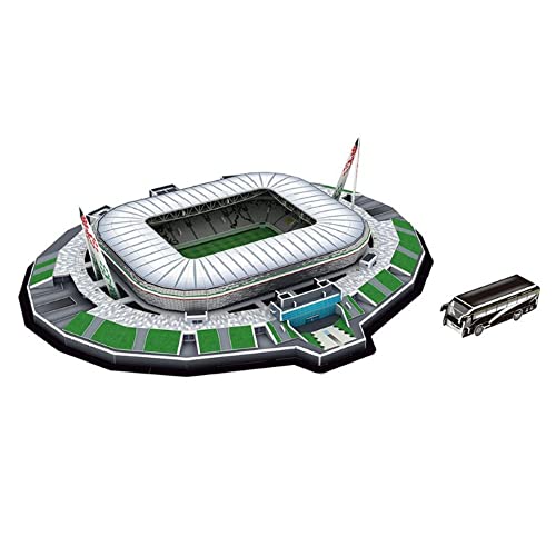 Classic Football Stadium Puzzle,3D Puzzle Soccer Club Venues,3D Paper Model Building Puzzle Kit, Soccer Stadium Souvenir Gift,Handmade Puzzle Ornaments，Cardboard Model (Arena Juv) - color: Arena Juv