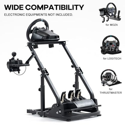 Anman Strengthen Stability Racing Wheel Stand fit for Logitech/Thrustmaster/PC/Fanatec G27,G29,G920,G923,T150,T248,T300,TMX,Upgrade Steering Shifter Mount Cockpit,Wheel Shifter Pedals NOT Included
