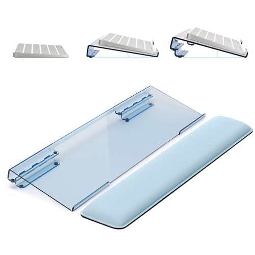 Laborio Computer Keyboard Stand for Desktop, Ergonomic Keyboard Wrist Rest 2-Level Height Adjustment, Non-Slip Key Board Riser Pad for Office, Gaming, and Home Desks - color: Blue