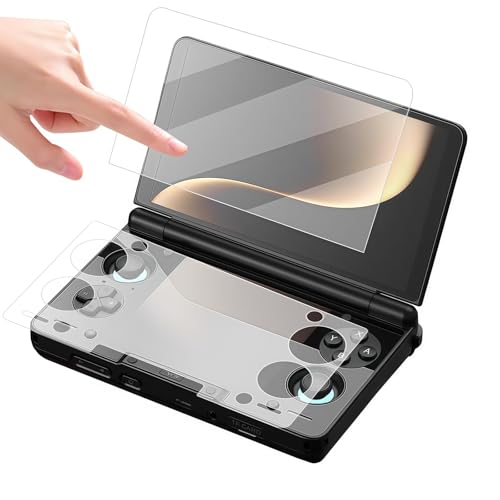 THOR Tempered Glass Screen Protector for AYN THOR Handheld Gaming Console, Dual Screen Full Coverage HD Clear Anti-Scratch Anti-Fingerprint Protective Film Set (Upper Screen Protector)