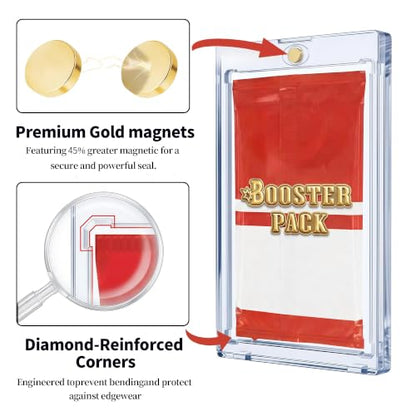 10PCS Magnetic Booster Pack Protector – One-Touch UV & Acid-Free Clear Display Case for Standard TCG & Sports Booster Packs - size: 10PCS