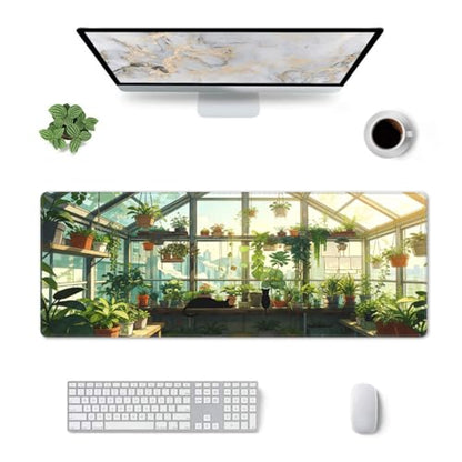 Large Gaming Mouse Pad Desk Mat, Japanese Kawaii Cat Extended Keyboard Mouse Pad Mousepad with Non-Slip Base and Stitched Edge Mouse Mat Desk Pad Mouse Pads for Desk Home Office, 31.5 x 11.8 - color: Japanese Kawaii Cat