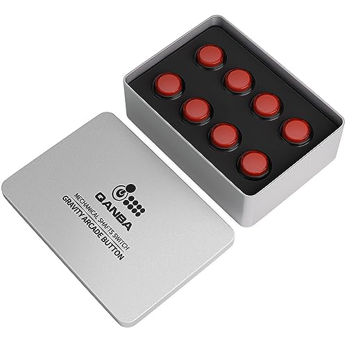 Qanba Gravity KS Mechanical Shafts Silent Pushbutton 30mm Snap-in (Boxed (Clear Red Black D10(8 pcs) - color: Clear Red Black D10(8 pcs）