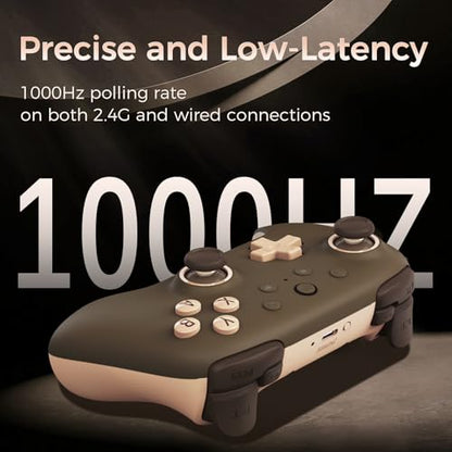 AKNES 8BitDo Ultimate 2C Wireless 2.4G Controller for Windows PC & Android | Gamepad with Hall Effect Joysticks and Hall Triggers, 1000Hz Polling Rate, Remappable L4/R4 Bumpers - Brownie - color: Brownie