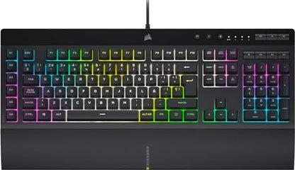 Corsair K55 RGB PRO XT - Dynamic Per-Key RGB Backlighting - QWERTY US Layout, Six Macro Keys with Elgato Stream Deck Software Integration - IP42 Dust and Spill-Resistant - Black - style: K55 RGB PRO XT