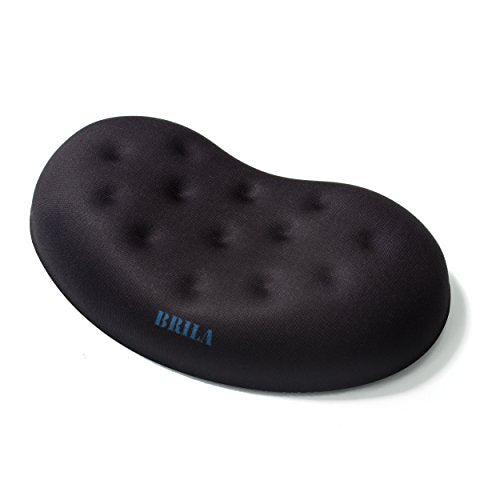 BRILA Ergonomic Memory Foam Mouse Wrist Rest Support Pad Cushion for Computer, Laptop, Office Work, PC Gaming - Massage Holes Design - Wrist Pain Relief (Black Mouse Wrist Rest) - color: Black Mouse Wrist Rest