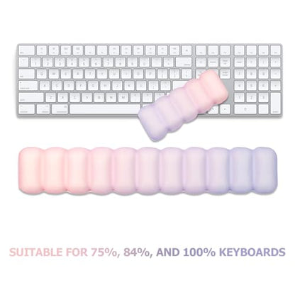Keyboard and Mouse Wrist Rest Set, Ergonomic Memory Foam Wrist Support | for Typing Comfort, Non-Slip Base, Pain Relief Office Gaming Desk Accessory