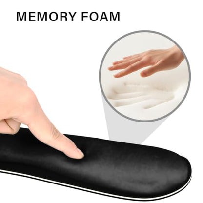 Desk Pad and Keyboard Wrist Rest, Large Mouse Pad + Keyboard Pad+Mouse Wrist Support, Non-Slip Desk Mat Protector for Office, Home 31.5×11.8 Inches Black - color: Black