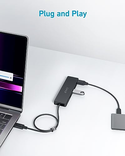 Anker 4-Port USB 3.0 Hub with 5Gbps Data Transfer, Ultra-Slim USB-C Connector Hub, for MacBook, iMac, Surface, Mobile HDD, and More (2 ft USB-C Connector, Charging Not Supported) (Pack of 2) - size: 2 ft (Pack of 2), style: USB-C