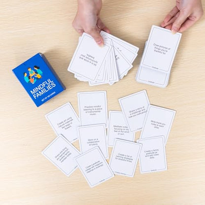 100 Mindful Families Conversation Cards – Mindfulness, Gratitude & Breathing Prompts for Self Care at Home, Travel & Therapy - style: Family Conversation Cards