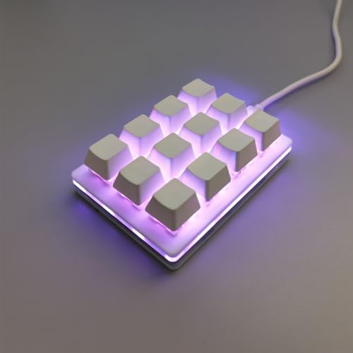 WALFRONT 12 Key Mechanical Gaming Keyboard RGB Keypad with Programmable Macro LED Hot Swappable One Handed USB C Wired Keyboard for OS X