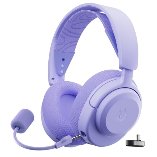 SteelSeries Arctis Nova 3P Wireless Multi-Platform Gaming Headset — Mobile App Control — 40 HR Battery — Neodymium Magnetic Drivers — 2.4GHz/Bluetooth — PS5, PS4, PC, Switch, Mobile — Lavender - color: Lavender, style: PlayStation|Switch|PC