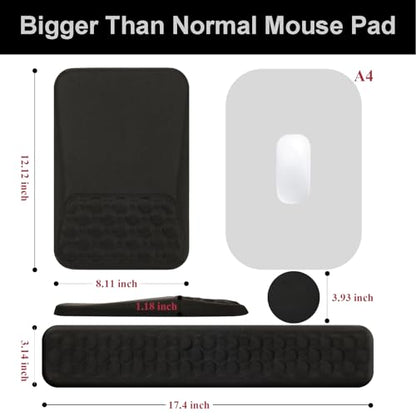 Ospelelf Keyboard Wrist Rest Ergonomic Mouse Pad with Wrist Rest, Arm Wrist Rest for Computer, Office and Gaming,Black - color: Black