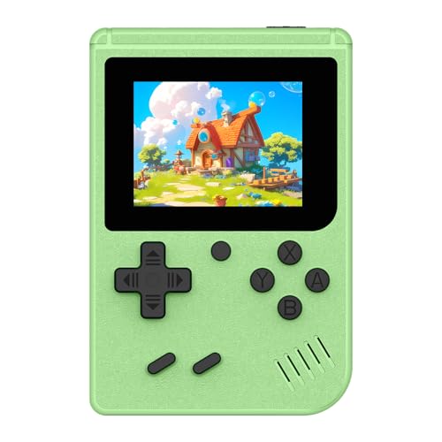Retro Handheld Games Console Built-in 400 Video Games, Portable Handheld Emulator with 3.0 Inch Screen, Mini Travel Retro Gaming Consle (Green)