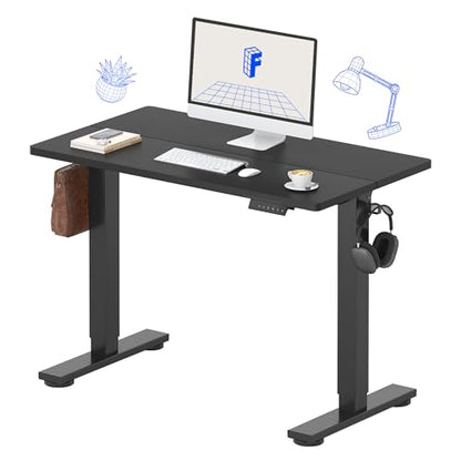 FLEXISPOT Standing Desk Electric Height Adjustable Desk with 40 x 24 Inch Splice Board, Home Office Computer Workstation, Black Top + Black Frame - color: Black, size: 40"x24"
