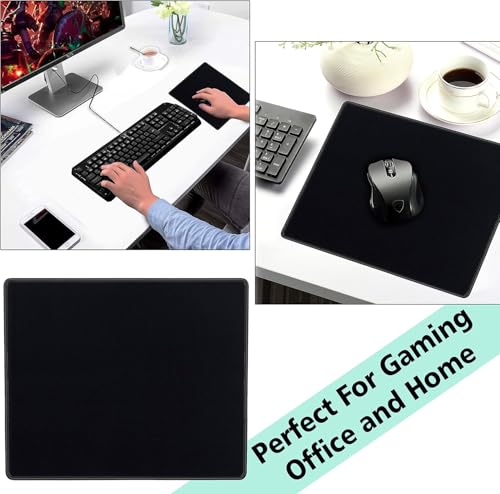 SaiTech IT 5-Pack Mouse Pads Bulk, Stitched Edges, Non-Slip Base | 2mm Cloth Surface, Waterproof, Anti-Slip Rubber Base, 8.66 x 7.1 in, Wired & Wireless Mouse Compatible - color: Black-5 Pack