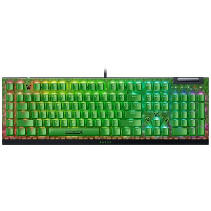 Razer BlackWidow V4 X Mechanical Gaming Keyboard, Minecraft Edition | Green Switches Tactile & Clicky, 6 Macro Keys, Chroma RGB, Doubleshot ABS Keycaps, Sound Dampening & Stabilizers - color: Minecraft Edition