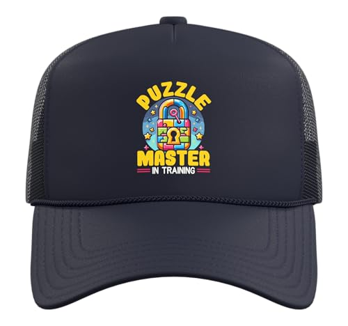 Escape Room Game Lockpicking Puzzle Room Exit Game Trucker Hat with Adjustable Mesh Back - color: Navy Blue