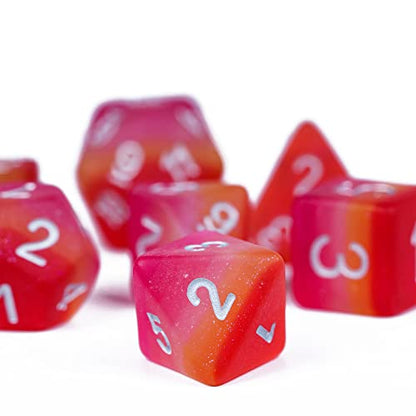 Lesbian-Pride DND Dice Set Matte Flag D&D Dice for RPG Board Games | Homosexual Flag, Leather Storage Bag, for Dungeons and Dragons Role Playing Games - color: Flag-lesbian-pride(matte)