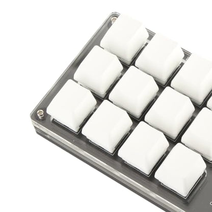 Programmable Macro Mechanical Keyboard Compact 12 Key Pad for Gaming Office Media Acrylic 5.2 X 3 X 1.5in (Black White) - color: Black White