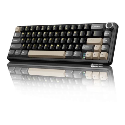 ATTACK SHARK X66 Wireless 60% RGB Mechanical Gaming Keyboard-Star Black | Volume Knob,Tri Mode-USB-C Wired/BT5.0/2.4Ghz,Gasket Mount,PBT Keycap,Hot Swappable Strawberry Switch,TKL,NKRO for PC Win Mac - color: Star Black