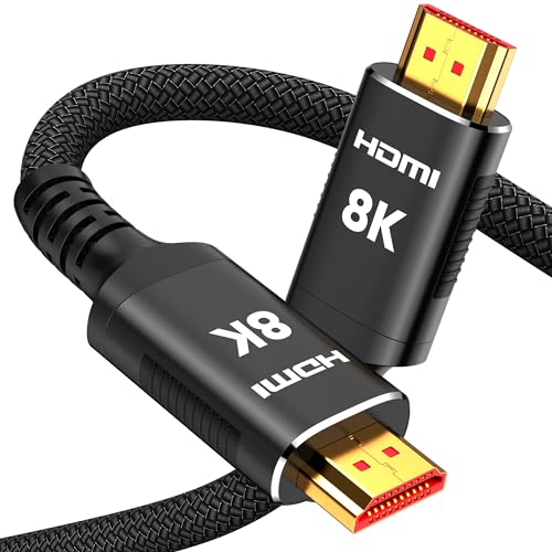 Snowkids 8K Long HDMI Cable 35 ft, Non-Slip Nylon Braided, 48Gbps Ultra High-Speed HDMI Cables Cord, 10K 8K@60Hz, 4K@120Hz Compatible for TV/PS-5/X-box/Projector/Sound System & More - color: Black, size: 35feet