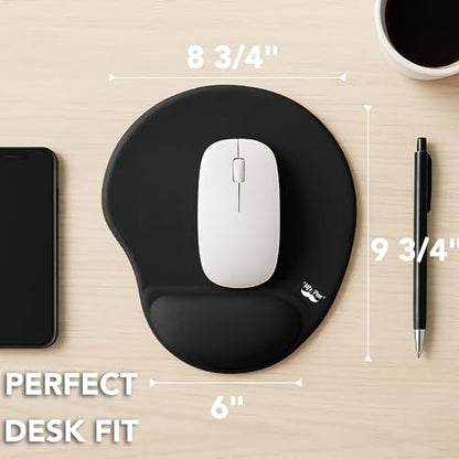 Mr. Pen- Ergonomic Mouse Pad with Wrist Rest | Breathable Fabric with Memory Foam Cushion, Non-Slip Rubber Base, Gel Mouse Pad with Wrist Support - color: Black