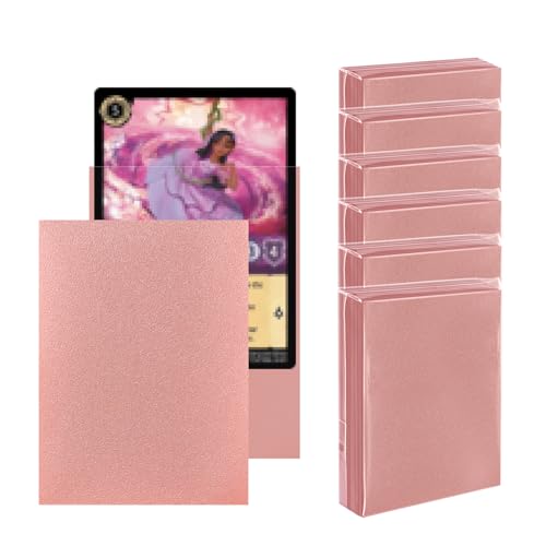 300CT Rose Gold Card Sleeves for Lorcana, MTG - Clear Front Textured Back, Standard Size for MTG, Baseball, Sports Cards, Game Cards - color: Rose Gold
