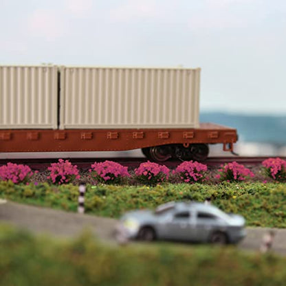 Miniature Vegetation Bushy Shrubs Tuft Flowers with Model Bases War Game DIY Railway Terrain Scenery (G) - color: G