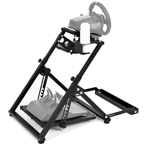 Marada X Frame Steering Wheel Stand Racing Sim Cockpit with Seat Slot | Easy Foldable Fit for Logitech G25 G27 G29 G920, for Thrustmaster T300 T248, for Fanatec, No Pedal & Shifter