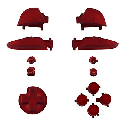 eXtremeRate Red Repair ABXY D-pad ZR ZL L R Keys for Nintendo Switch Pro Controller, Glossy DIY Replacement Full Set Buttons with Tools for Nintendo Switch Pro - Controller NOT Included - color: Scarlet Red