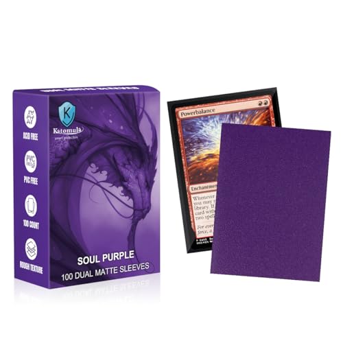 Katomula MTG Card Sleeves, Dual Matte Card Sleeves, Standard Card Sleeve for MTG, PKM, Flesh & Blood, Soul Purple - color: Dark Purple