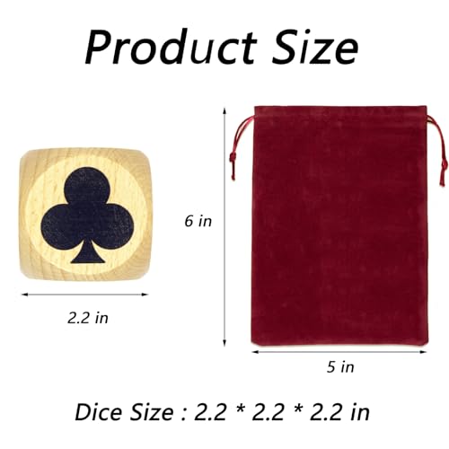 Euchre Cube Marker Dice (2.2 in) Pinochle Bridge Playing Cards Whist Cards Markers Euchre Card Deck Marker Game Dice Indicator