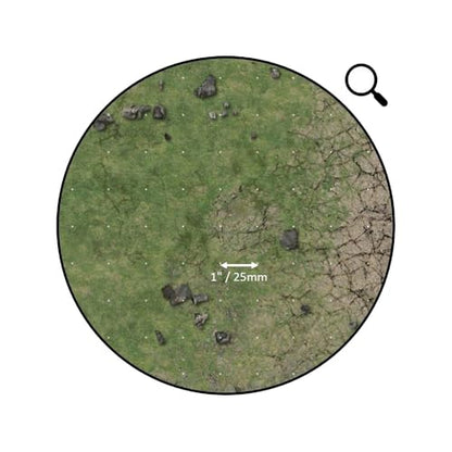 Battle Systems Grassy Fields Gaming Mat 2x2 Gridded Playmat w/ 1" Grid for RPGs and Miniature Games
