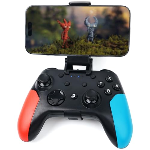 Wzuicov Wireless & Wired Gaming Controller, Bluetooth / USB Dual Mode for iPhone, Android, Switch, Switch 2, PC, TV Box, Tesla, Apple Arcade & Android Games Ready, Includes 2 USB-C Cables & Adapter