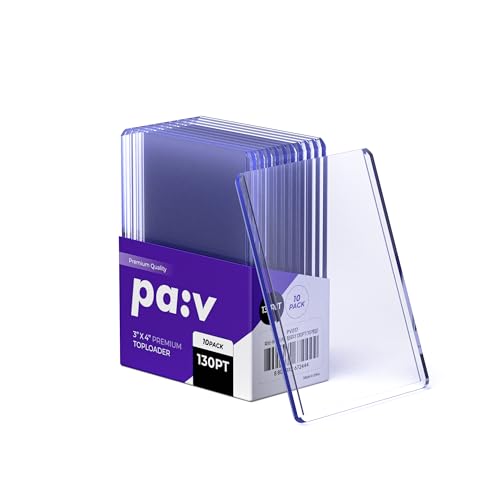 130PT Extra-Rigid Top Loaders for Cards (10 Pack) – Ultra Clear Hard Plastic Card Sleeves for Trading Cards, Collectible Cards & Sports Cards – Thick Trading Card Top Loaders & Hard Card Protectors - size: 130PT / 10 Pack