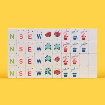 Orchid Elegance Mahjong Set - 160 Acrylic Engraved Tiles with Botanical Floral Motifs | Luxury Gift for Orchid Lovers & Mahjong Enthusiasts | Unique Artistic Nature-Inspired Game Set