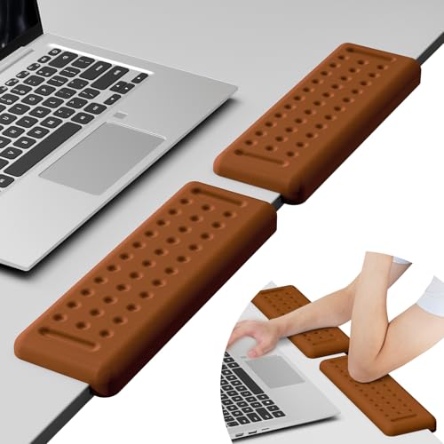 Leolee L-Shaped Desk Elbow Pads for Desk, Brown Arm Rest for Desk | Memory Foam, Non-Slip Base, Ergonomic Desk Edge Cushion, Wrist Rest for Computer Keyboard, Typing, Office, Home (2 Piece) - color: New-brown-30cm-2p