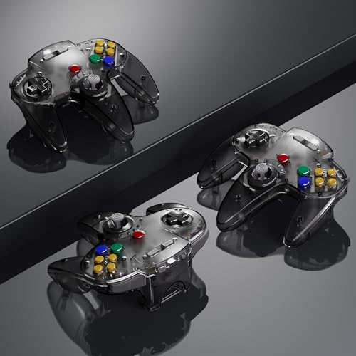 2 Pack Wireless N64 Controller for Switch 1 & 2, N64 Console, Cyan/Gunmetal | (Built-in Vibration) (Rechargeable) (3D Analog Stick), 2.4 GHz USB & N64 Receiver Made for Switch Online, Windows PC, macOS - color: Two Pack Gunmetal Grey/Cyan